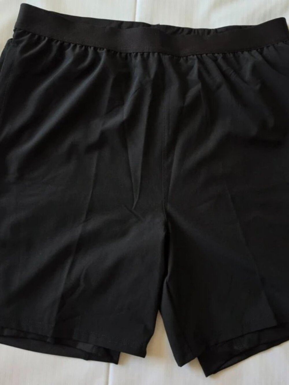 Athletic Works Men's 2-in-1 Gym Shorts w/ Compression Liner 8" Black XXL
